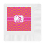 Pink & Orange Chevron Embossed Decorative Napkins (Personalized)