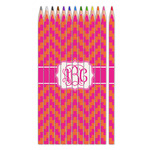 Pink & Orange Chevron Colored Pencils (Personalized)