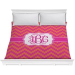 Pink & Orange Chevron Comforter - King (Personalized)