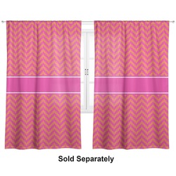 Pink & Orange Chevron Curtain Panel - Custom Size