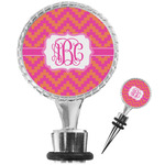 Pink & Orange Chevron Wine Bottle Stopper (Personalized)