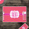 Pink & Orange Chevron Disposable Paper Placemat - In Context