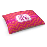 Pink & Orange Chevron Dog Bed - Medium w/ Monogram