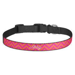 Pink & Orange Chevron Dog Collar (Personalized)