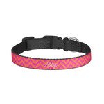 Pink & Orange Chevron Dog Collar - Small (Personalized)