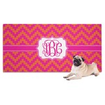 Pink & Orange Chevron Dog Towel (Personalized)