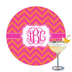 Pink & Orange Chevron Printed Drink Topper - 3.25" (Personalized)