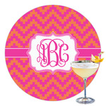 Pink & Orange Chevron Printed Drink Topper - 3.5" (Personalized)