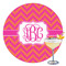 Pink & Orange Chevron Drink Topper - XLarge - Single with Drink