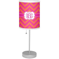 Pink & Orange Chevron 7" Drum Lamp with Shade (Personalized)