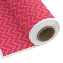 Pink & Orange Chevron Fabric by the Yard - Copeland Faux Linen