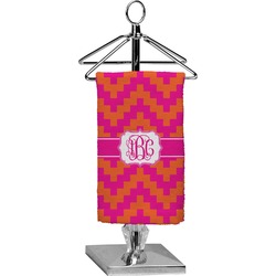 Pink & Orange Chevron Finger Tip Towel - Full Print (Personalized)