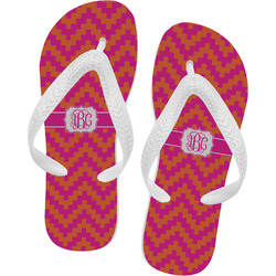 Pink & Orange Chevron Flip Flops - XSmall (Personalized)