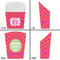 Pink & Orange Chevron French Fry Favor Box - Front & Back View