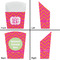 Pink & Orange Chevron French Fry Favor Box - Front & Back View