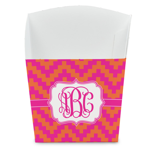 Custom Pink & Orange Chevron French Fry Favor Boxes (Personalized)