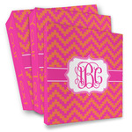 Pink & Orange Chevron 3 Ring Binder - Full Wrap (Personalized)