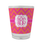 Pink & Orange Chevron Glass Shot Glass - 1.5 oz - Single (Personalized)