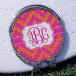 Pink & Orange Chevron Golf Ball Marker - Hat Clip