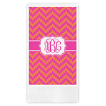 Pink & Orange Chevron Guest Napkins - Full Color - Embossed Edge (Personalized)