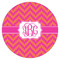 Pink & Orange Chevron Icing Circle - Large - Single