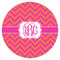 Pink & Orange Chevron Icing Circle - Medium - Single