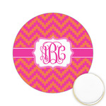 Pink & Orange Chevron Printed Cookie Topper - 2.15" (Personalized)