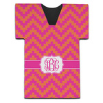 Pink & Orange Chevron Jersey Bottle Cooler (Personalized)