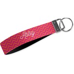 Pink & Orange Chevron Webbing Keychain Fob - Small (Personalized)