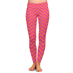 Pink & Orange Chevron Ladies Leggings - Medium