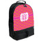 Pink & Orange Chevron Large Backpack - Black - Angled View