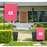 Pink & Orange Chevron Large Garden Flag - Single Sided (Personalized)