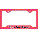 Pink & Orange Chevron License Plate Frame - Style C (Personalized)