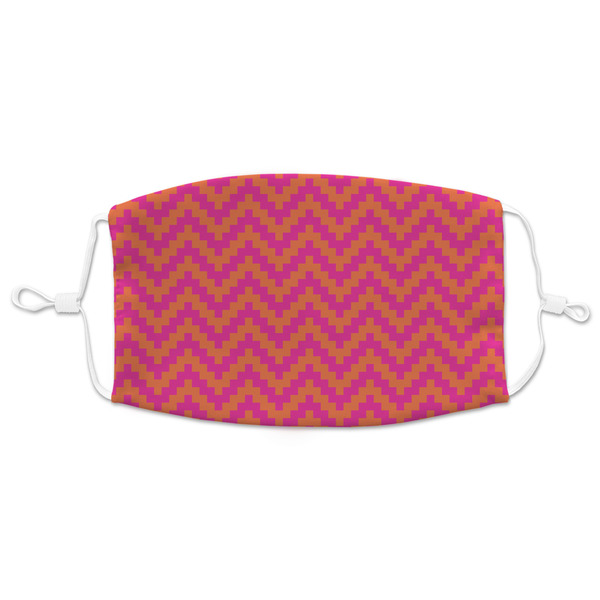 Custom Pink & Orange Chevron Adult Cloth Face Mask - XLarge