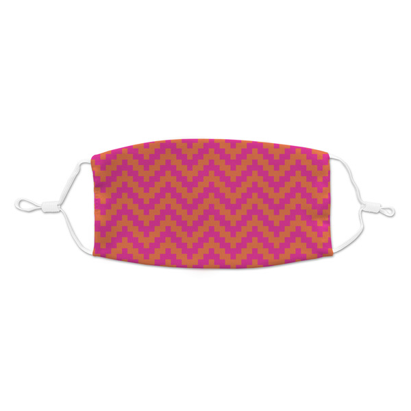 Custom Pink & Orange Chevron Kid's Cloth Face Mask