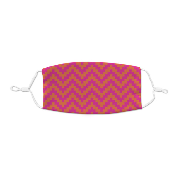 Custom Pink & Orange Chevron Kid's Cloth Face Mask - XSmall