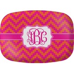 Pink & Orange Chevron Melamine Platter (Personalized)