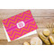 Pink & Orange Chevron Microfiber Kitchen Towel - LIFESTYLE