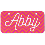 Pink & Orange Chevron Mini/Bicycle License Plate (2 Holes) (Personalized)