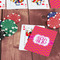 Pink & Orange Chevron On Table with Poker Chips