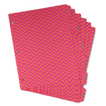 Pink & Orange Chevron Binder Tab Divider - Set of 6 (Personalized)