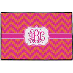 Pink & Orange Chevron Door Mat - 36"x24" (Personalized)