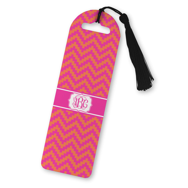 Custom Pink & Orange Chevron Plastic Bookmark (Personalized)