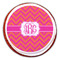 Pink & Orange Chevron Printed Icing Circle - Large - On Cookie