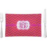 Pink & Orange Chevron Glass Rectangular Lunch / Dinner Plate (Personalized)