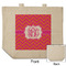 Pink & Orange Chevron Reusable Cotton Grocery Bag - Front & Back View