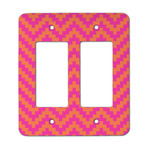 Pink & Orange Chevron Rocker Style Light Switch Cover - Two Switch