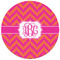 Pink & Orange Chevron Round Mousepad - APPROVAL