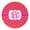 Pink & Orange Chevron Round Paper Coaster - Approval