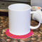 Pink & Orange Chevron Round Paper Coaster - With Mug